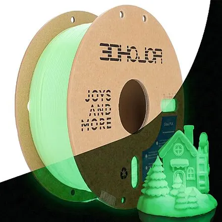 1.75mm 3DHoJor Glow in the Dark PLA 3D Printer Filament 1kg Spool (Green or Orange)