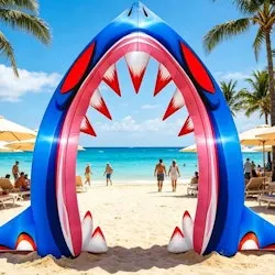 10-Foot Inflatable Shark Archway w/ LED Lights