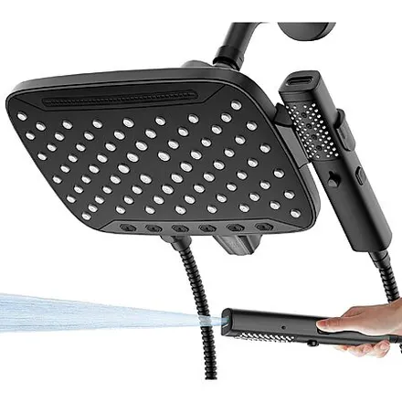 10" JDO 2-in-1 Dual Rainfall & Handheld Shower Head Combo w/ 7 Spray Modes