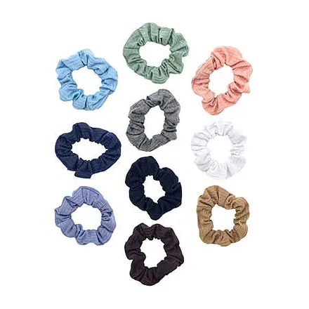 10-Pack Time and Tru Women's Ribbed Hair Ties (Multi-Color Ribbed)