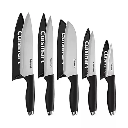 10-Pc Cuisinart Stainless Steel Knife Set w/ Blade Guards (Black)