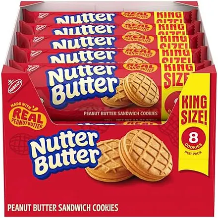 10-Pk 3.5oz Nutter Butter King Size Peanut Butter Sandwich Cookies