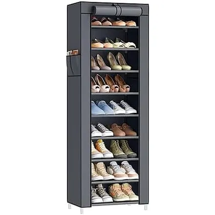 10-Tier SONGMICS Shoe Rack w/ Cover (Holds 20 Pairs)