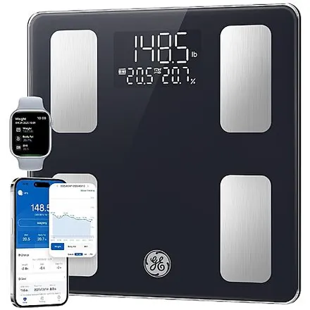 11" GE Smart Bluetooth Digital Scale w/ BMI & Body Fat Percentage (Black)