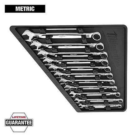 11-pc Milwaukee Combination Metric Wrench Mechanics Tool Set (Metric or SAE)