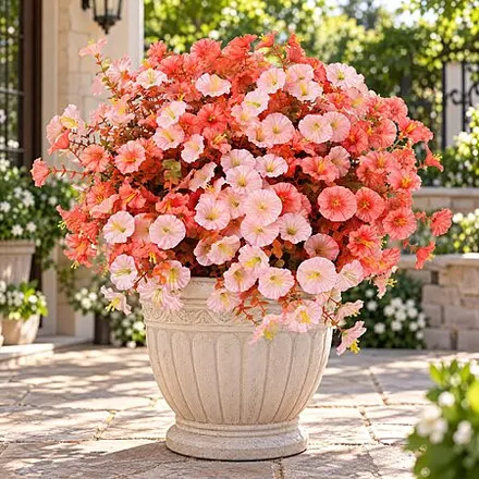 12-Bundle LetuoClips Artificial Fall Morning Glory Flower Stems w/ Eucalyptus Leaves