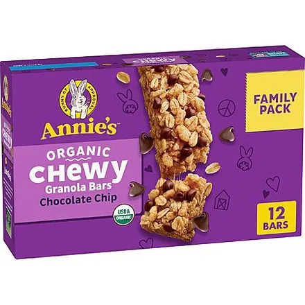 12-Ct Annie's Organic Chewy Granola Bars (Chocolate Chip)