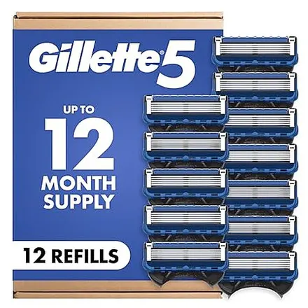 12-ct Gillette 5 Men's 5-Blade Razor Blade Refills
