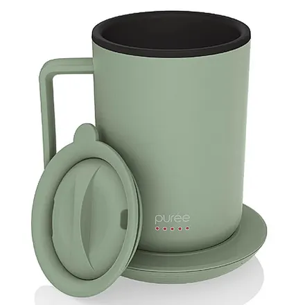 12-Oz Tzumi Puree Warming Stainless Steel Coffee Mug w/ Anti-Spill Lid (Various)