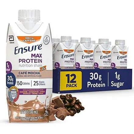 12-Pk 11-Oz Ensure Max Protein Nutrition Shake (Cafe Mocha)