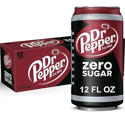 12-Pk 12-Oz Dr Pepper Zero Sugar Soda