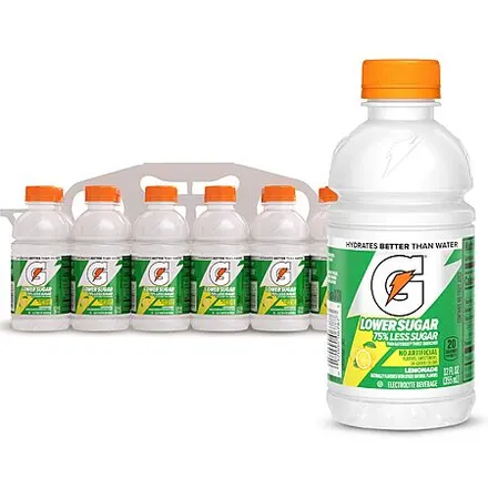 12-pk 12-oz Gatorade Lower Sugar Sports Drink Bottle (Lemonade)
