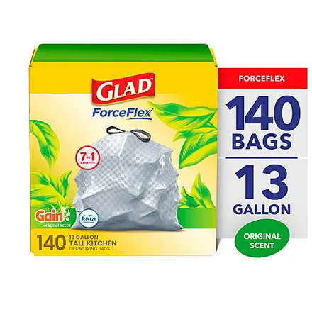 120-ct & 140-ct Glad ForceFlex 13-Gallon Trash Bags (various)