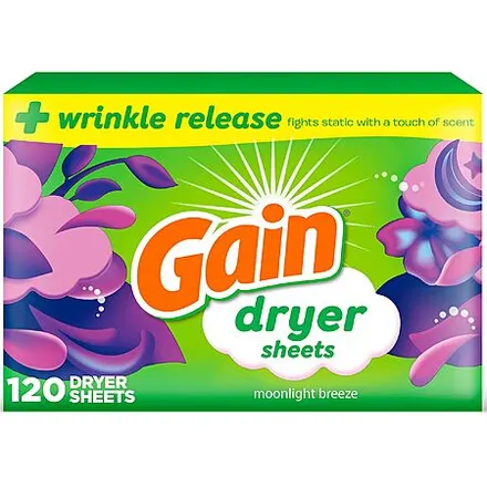 120-Ct Gain Dryer Sheets Plus Wrinkle Release (Moonlight Breeze Scent)