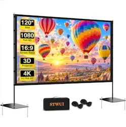 120" Outdoor Projector Screen w/ Stake-Down Stand