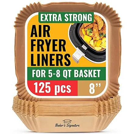 125-Ct Baker's Signature Air Fryer Parchment Paper Liners