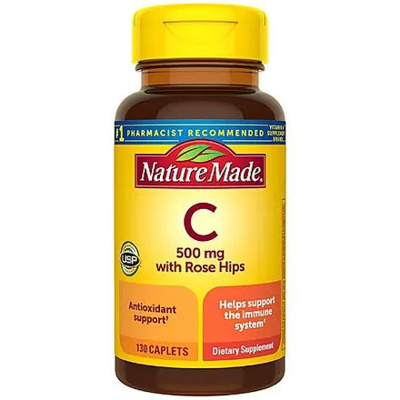 130-Ct Nature Made 500mg Vitamin C w/ Rose Hips Caplets