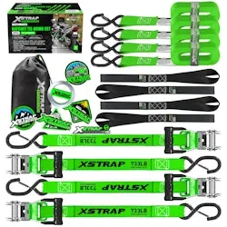 15-Foot Motorcycle Ratchet Tie Down Straps 4-Pack
