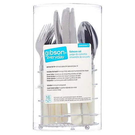 16-Pc Gibson Home Sensations II Flatware Wire Caddy Set