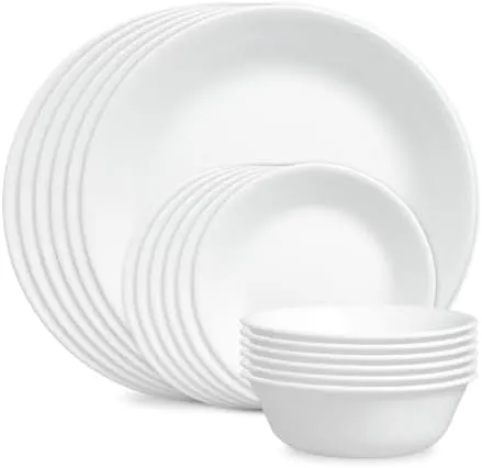 18-Pc Corelle Vitrelle Service for 6 Dinnerware Set (Winter Frost White)
