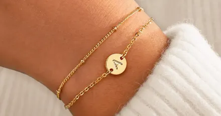 18K Gold Plated Initial Bracelet