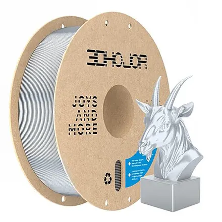 1KG 3DHoJor 1.75mm Silk PLA 3D Printer Filament (Metal Silver)