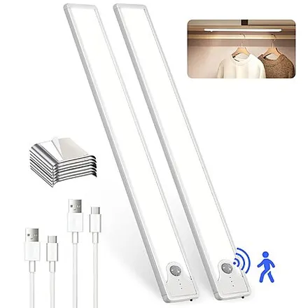 2-Ct 16" SUNLINKCO Rechargeable Magnetic LED Under-Cabinet/Closet Lights (White)