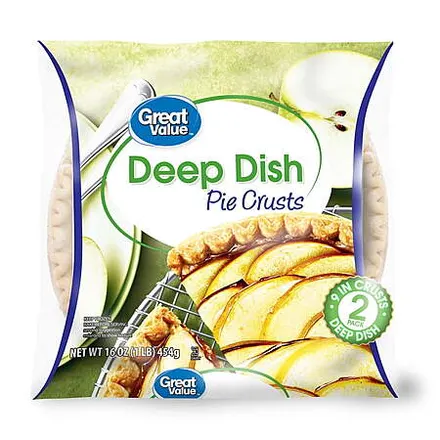 2-Ct Great Value Frozen Deep Dish 9" Pie Crusts & Pans (16-Oz)