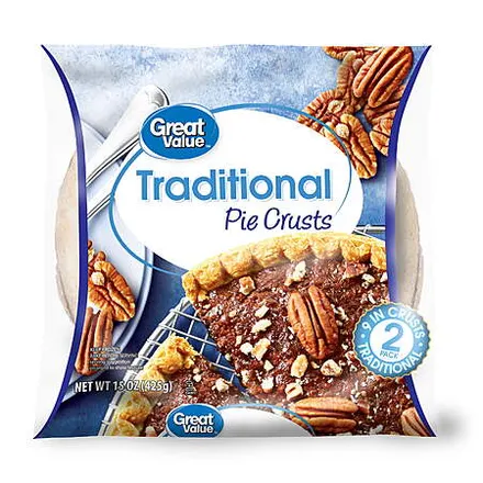 2-Ct Great Value Frozen Traditional 9" Pie Crusts & Pans (15-Oz)