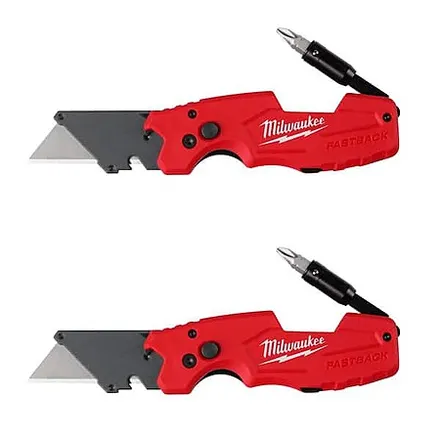 2-Pack Milwaukee Fastback 6-in-1 Folding Utility Knives