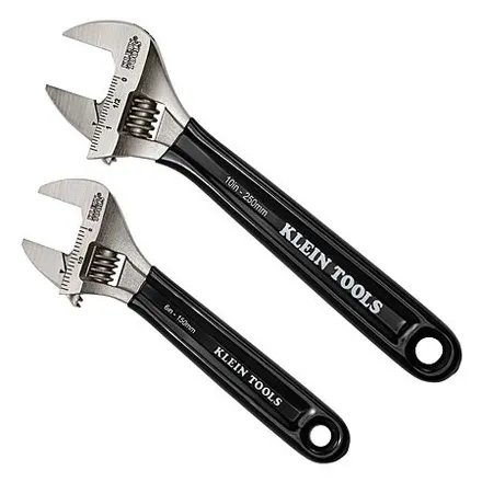 2-Pc Klein Tools Blackout Extra-Capacity Adjustable Wrench Set