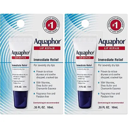 2-Pk 0.35-Oz Aquaphor Lip Repair Ointment Tubes