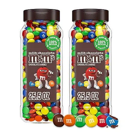 2-Pk 25.5-Oz M&M's Milk Chocolate Candy Resealable Jars