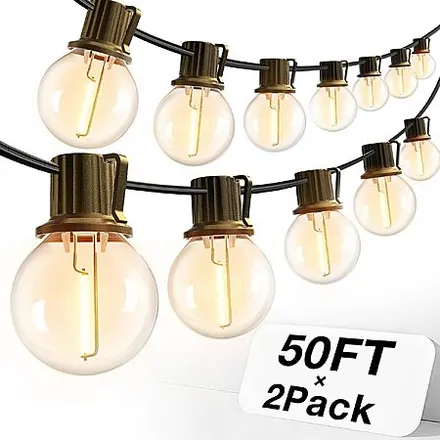 2-Pk 50' addlon G40 LED Outdoor String Lights