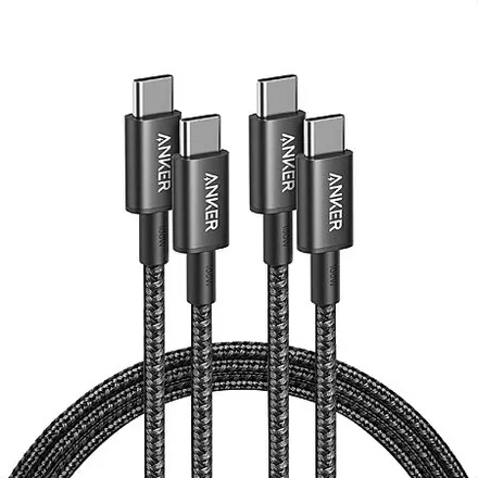 2-Pk 6' Anker 100W USB-C to USB-C Fast Charging Cables