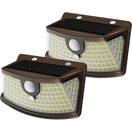 2-Pk Aootek Outdoor Wide Angle Solar Motion Sensor Lights (Brown)
