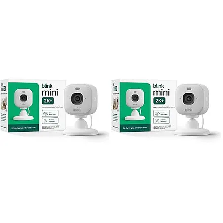 2-Pk. Blink Mini 2K+ Compact Plug-In 2K Security Cameras w/ Color Night Vision