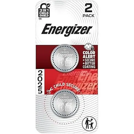 2-Pk Energizer CR2025 3V Lithium Batteries