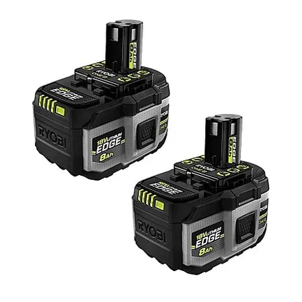 2-Pk RYOBI ONE+ 18V 8.0Ah Lithium EDGE Tabless High-Performance Batteries