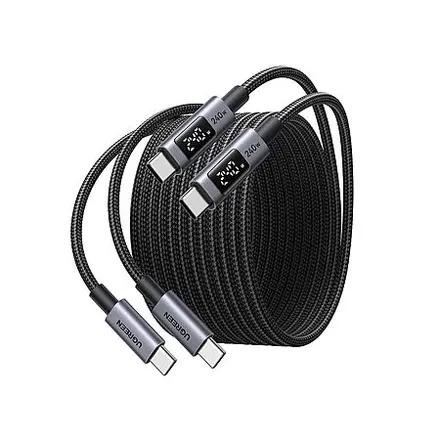 2-pk UGREEN 100W PD USB-C Cable w/ Digital Display: 6.6' $26, 3.3'