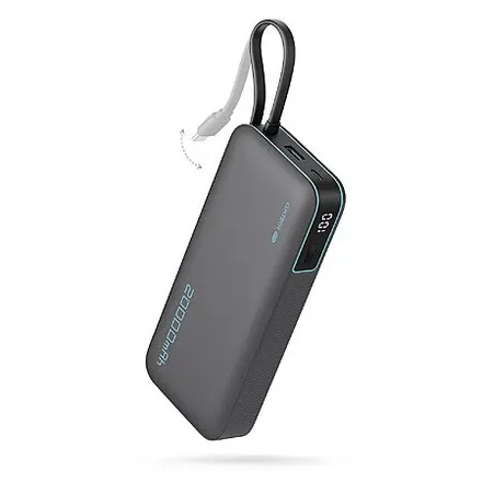 20000mAh CUKTECH up to 45W Power Bank w/ Built-in USB-C Cable