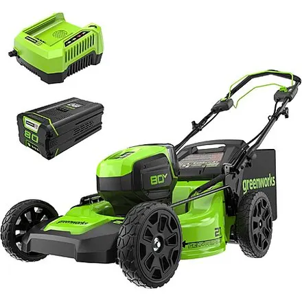 21" Greenworks 80V Self-Propelled Lawn Mower w/ 4.0Ah Battery & Charger