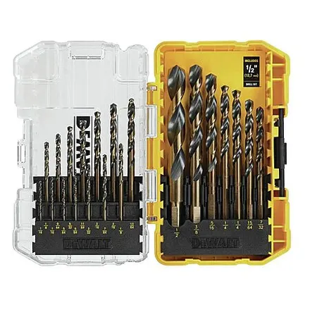 21-Pc DeWALT Black and Gold Oxide Coated HSS Twist Drill Bit Set