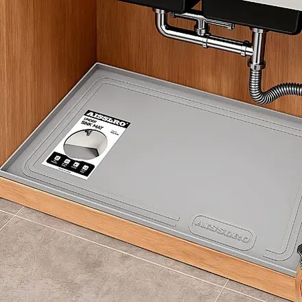 22" x 19" Aisslro Waterproof Silicone Under Sink Mat (Gray)