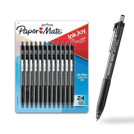 24-Ct Paper Mate InkJoy 300RT Retractable Ballpoint Pens (1mm Medium, Black)