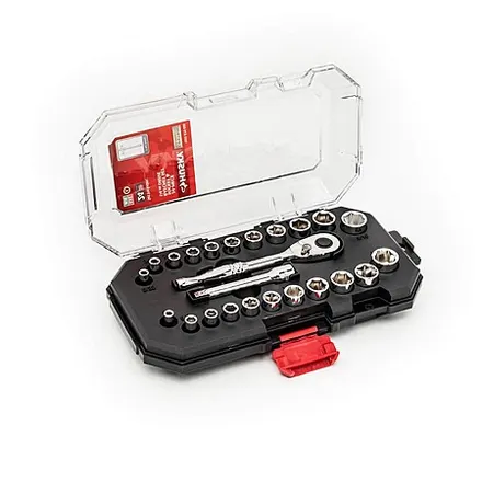 24-Pc Husky 1/4" Drive Ratchet SAE/Metric Standard Socket Set