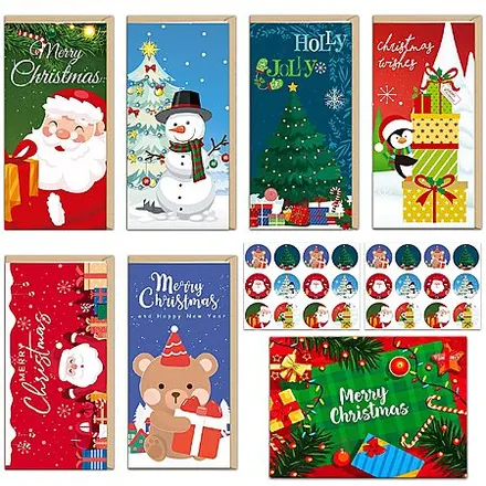 24-Pk HSHFAMIIY Christmas Money Holder Cards w/ Envelopes & Sealing Stickers