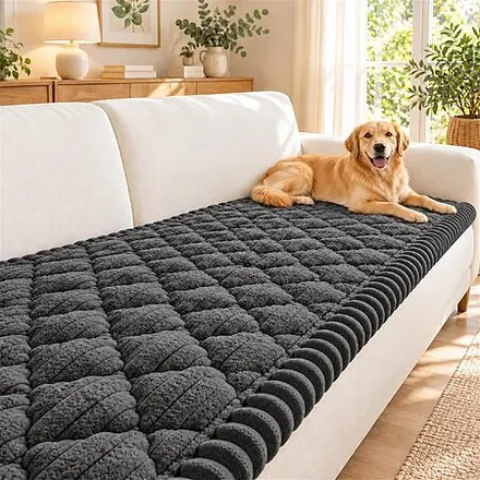 27.6" x 59" NILUOH Non-Slip Quilted Couch Cover for Dogs w/ Soft Flannel (5 Colors)