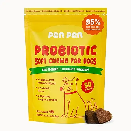 3.53-Oz PENPEN Dog Probiotic Soft Chews for Gut Health & Immune Support (50 Chews)