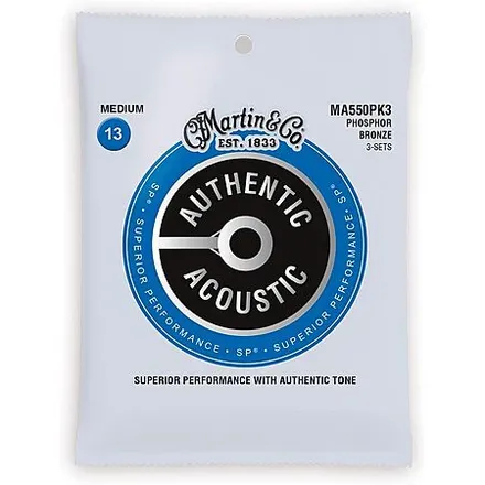 3-Pack Martin Acoustic Guitar Strings (Superior Performance 92/8 Medium)